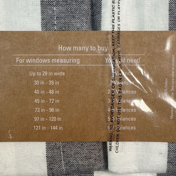 Elrene Farmhouse Quality Goods Valance Buffalo Check 60" x 15"  Black White NIP - Picture 7 of 7